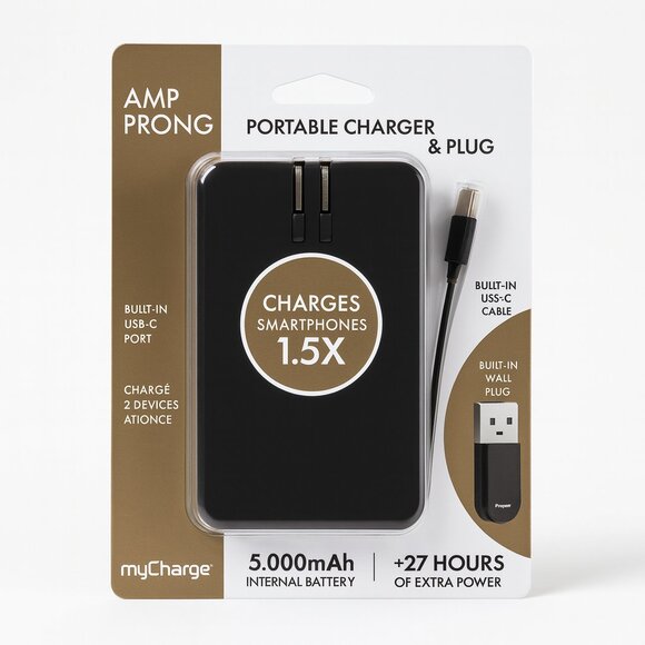 My Charge Power +Cable 5K Portable Charger 5000 mAh -30hrs Extra **NEW IN BOX** - Picture 1 of 2
